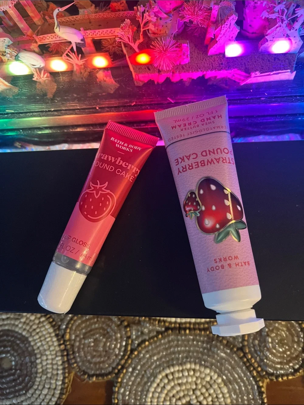 Bath & Body Works Strawberry Pound Cake Lip Duo - Pink and White